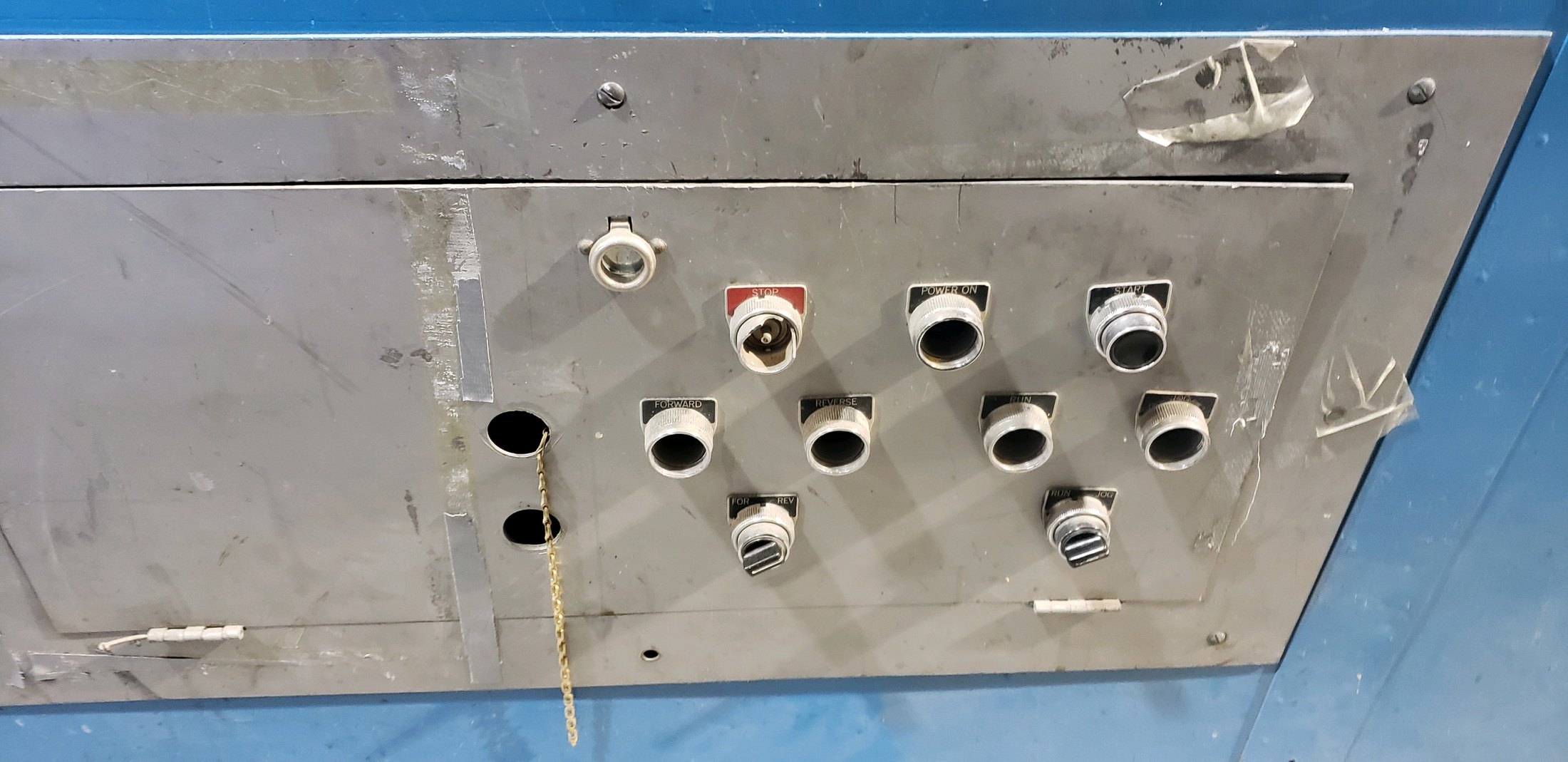 Close-up of precision aluminum fabrication equipment